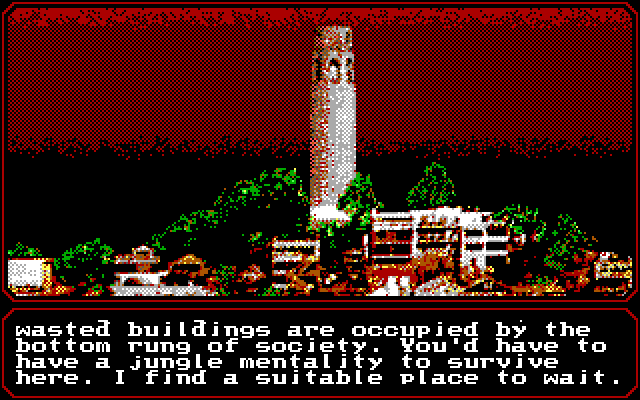 Mean Streets IBM PC/Compatibles Screenshot: Heading to a suspect part of town...