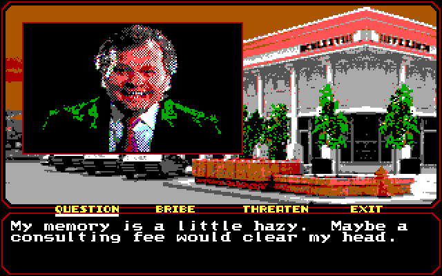 Mean Streets IBM PC/Compatibles Screenshot: This guy only helps if you pay him...