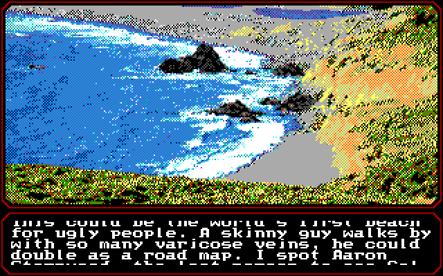 Mean Streets IBM PC/Compatibles Screenshot: Heading to the beach...