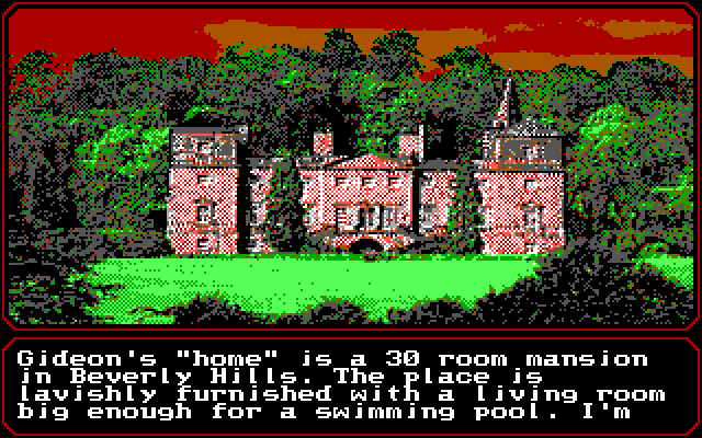Mean Streets IBM PC/Compatibles Screenshot: Visiting Gideon's mansion...