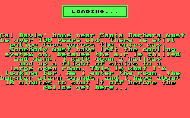 Mean Streets IBM PC/Compatibles Screenshot: Oops...I now need to disable an alarm before the police arrive!