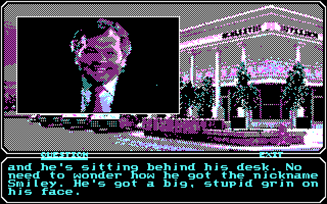 Mean Streets IBM PC/Compatibles Screenshot: You'll need money to get anything out of this guy!