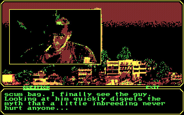 Mean Streets IBM PC/Compatibles Screenshot: This guy doesn't like Tex, but could still be helpful!