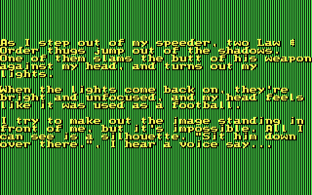 Mean Streets IBM PC/Compatibles Screenshot: Tex is in trouble...