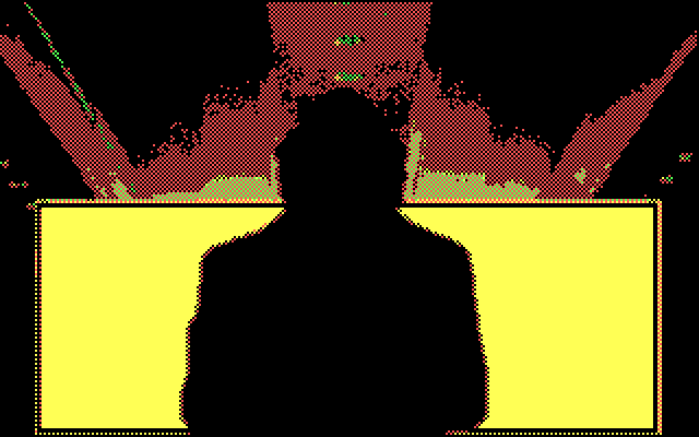 Mean Streets IBM PC/Compatibles Screenshot: A mysterious character enters...