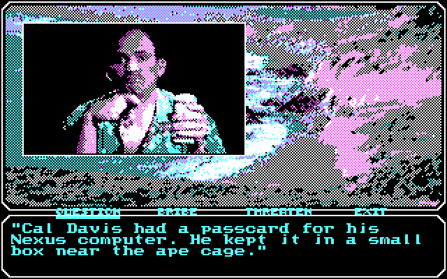 Mean Streets IBM PC/Compatibles Screenshot: I'll need to retrieve this passcard...