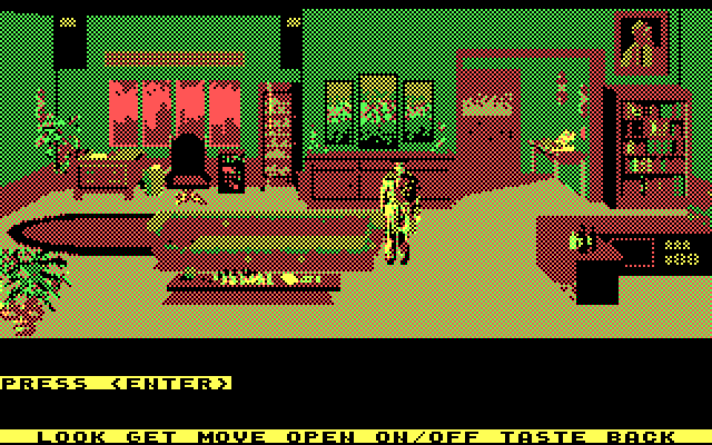 Mean Streets IBM PC/Compatibles Screenshot: Looking in this appartment for clues...