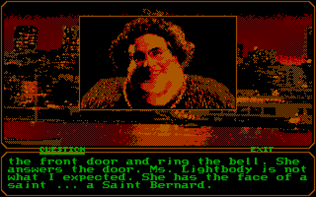 Mean Streets IBM PC/Compatibles Screenshot: Introducing Delores Lightbody.