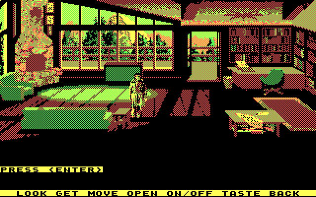 Mean Streets IBM PC/Compatibles Screenshot: Exploring a rather scenic appartment.