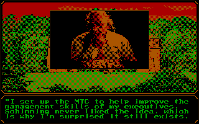 Mean Streets IBM PC/Compatibles Screenshot: Learning more about MTC...