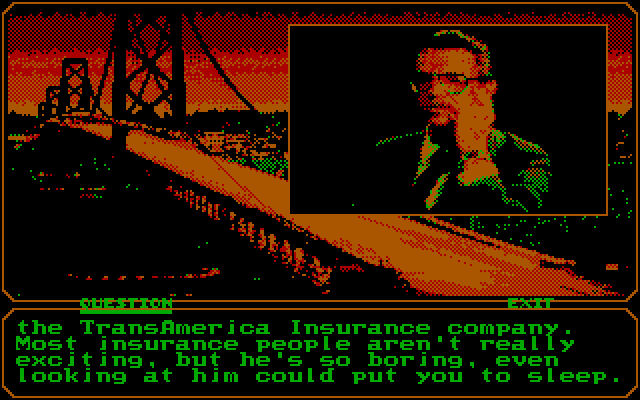 Mean Streets IBM PC/Compatibles Screenshot: This guy may provide some useful details...