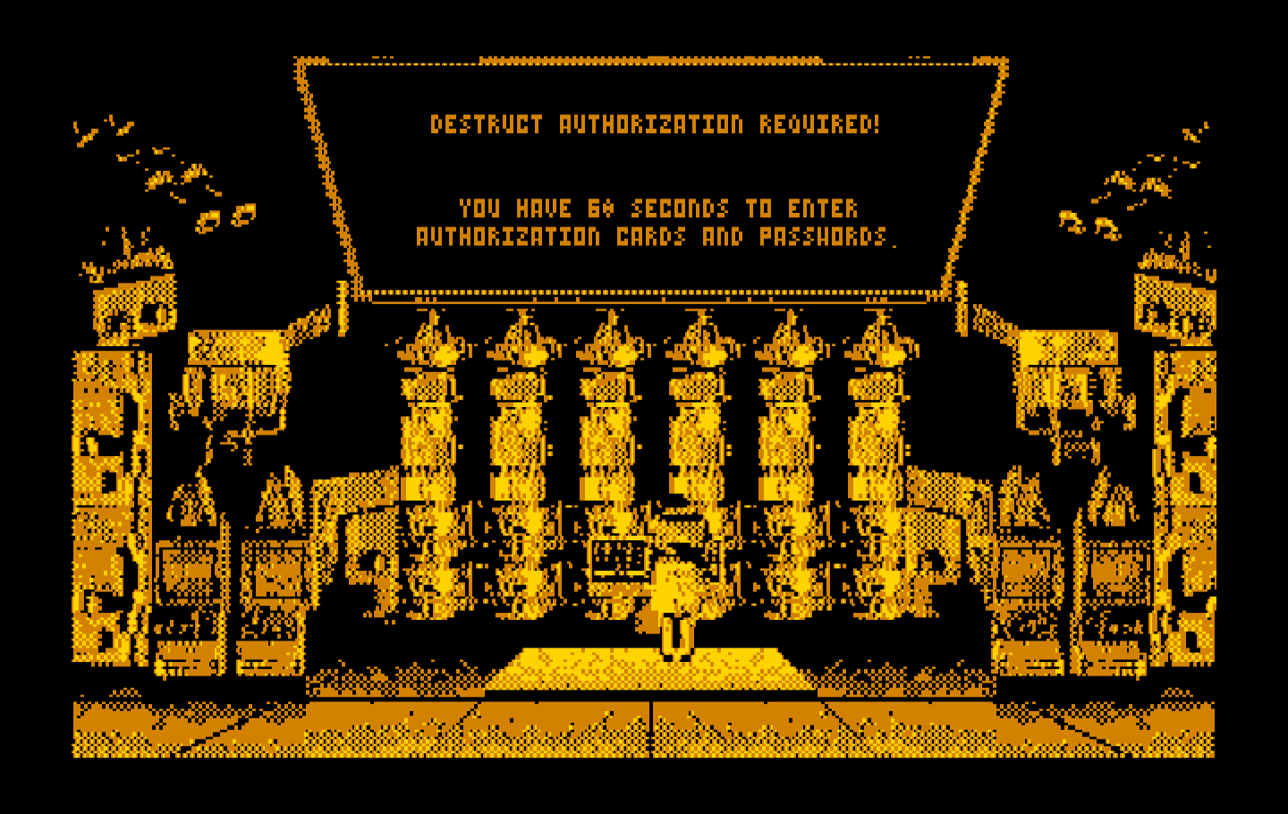 Mean Streets IBM PC/Compatibles Screenshot: I have 60 seconds to enter the passwords!