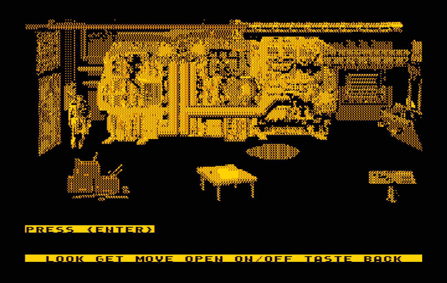 Mean Streets IBM PC/Compatibles Screenshot: I need to figure out a way to escape from this room.
