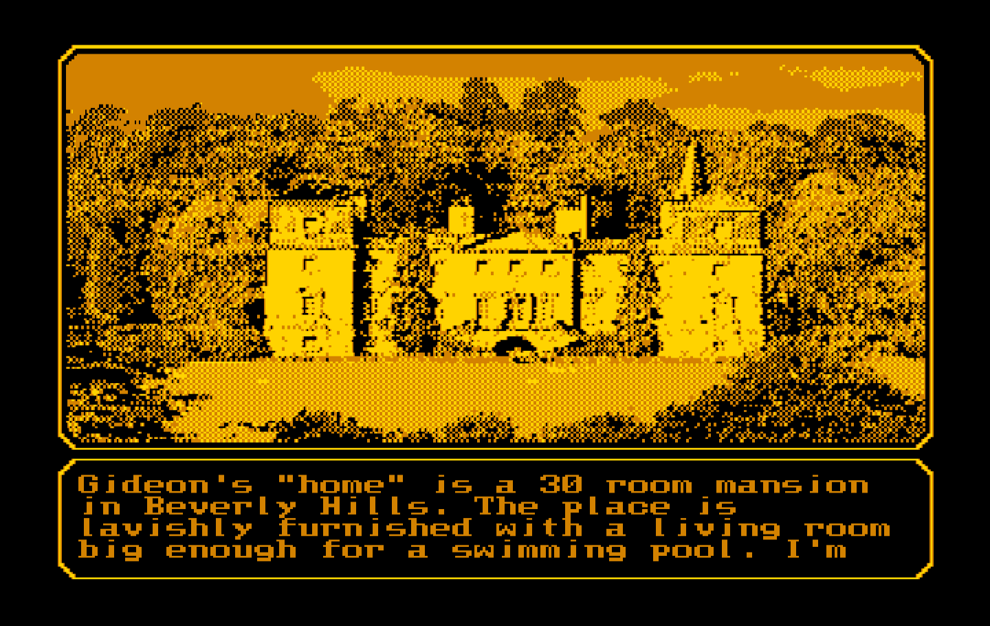 Mean Streets IBM PC/Compatibles Screenshot: Time to pay a visit to Gideon...