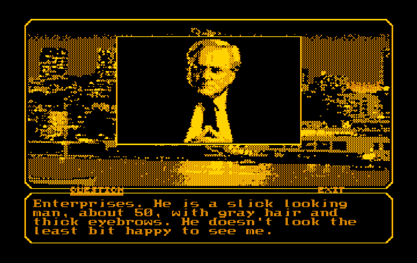 Mean Streets IBM PC/Compatibles Screenshot: Time to interrogate again...