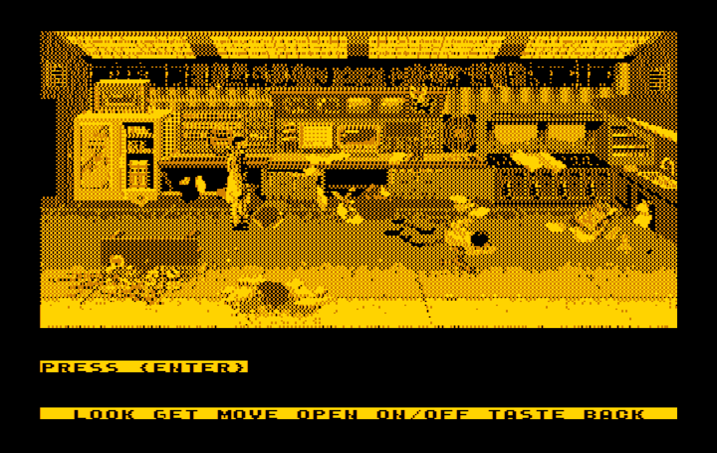 Mean Streets IBM PC/Compatibles Screenshot: This place is a mess! But are there any clues?