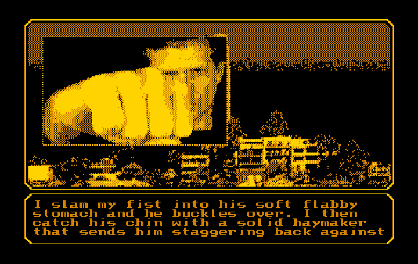 Mean Streets IBM PC/Compatibles Screenshot: You can sometimes threaten people to get information.