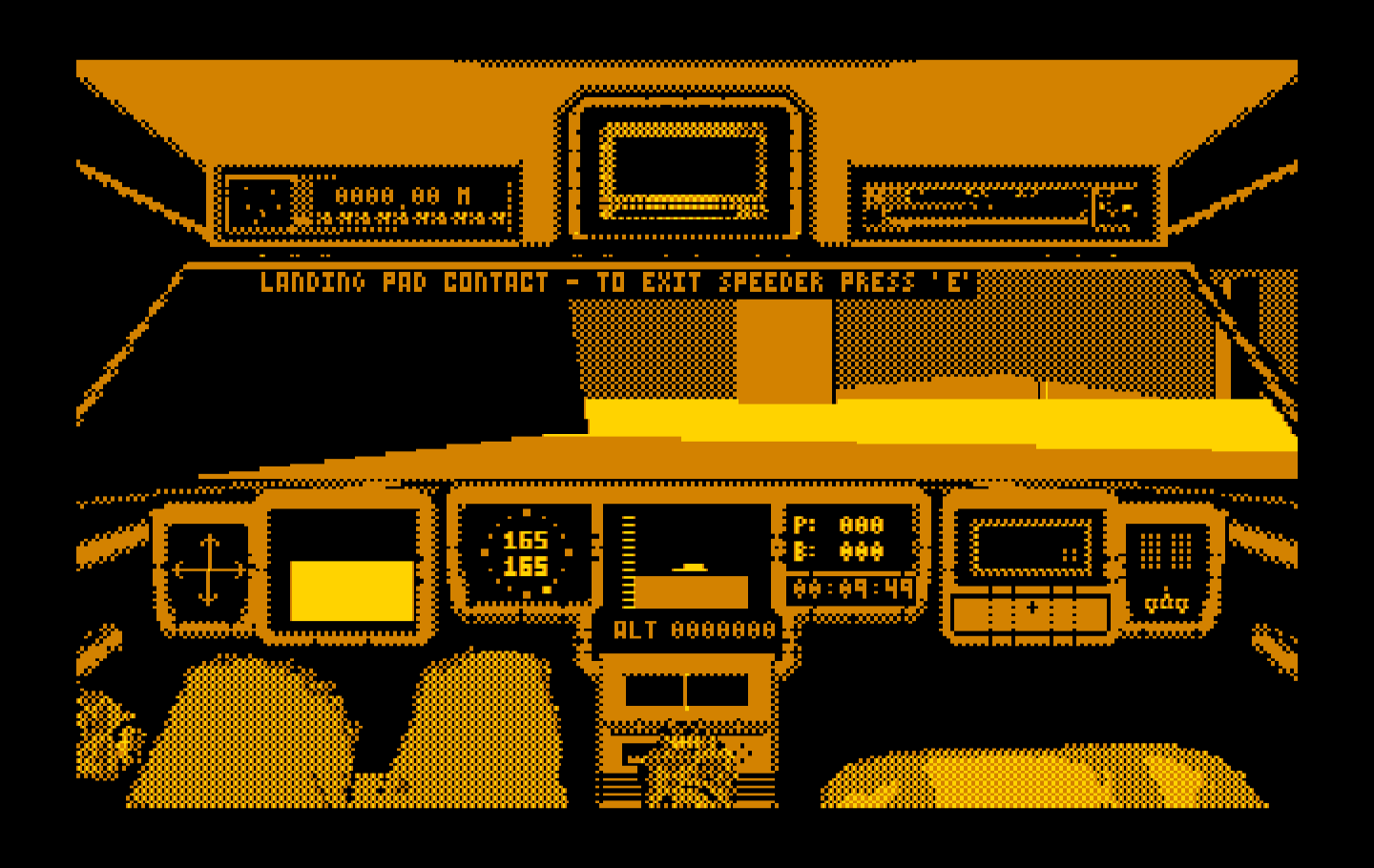 Mean Streets IBM PC/Compatibles Screenshot: Landed my speeder...
