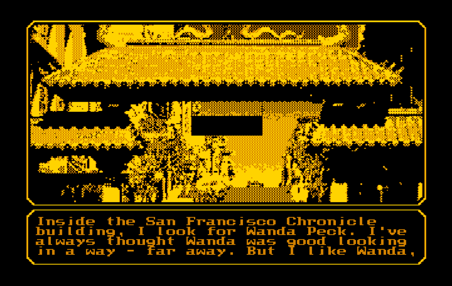 Mean Streets IBM PC/Compatibles Screenshot: Looking for Wanda Peck now...