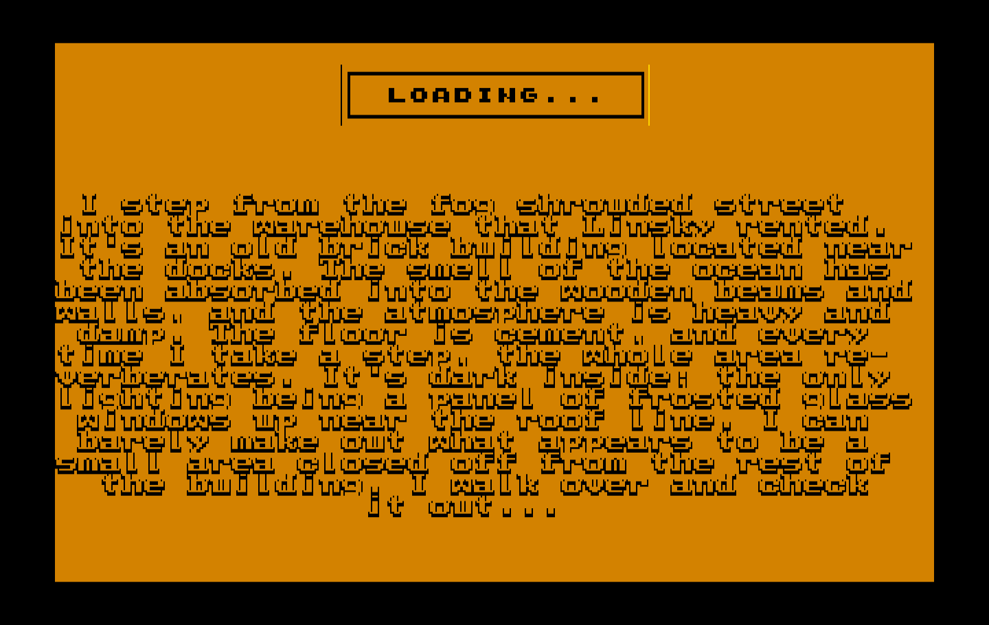 Mean Streets IBM PC/Compatibles Screenshot: Loading the next scene...