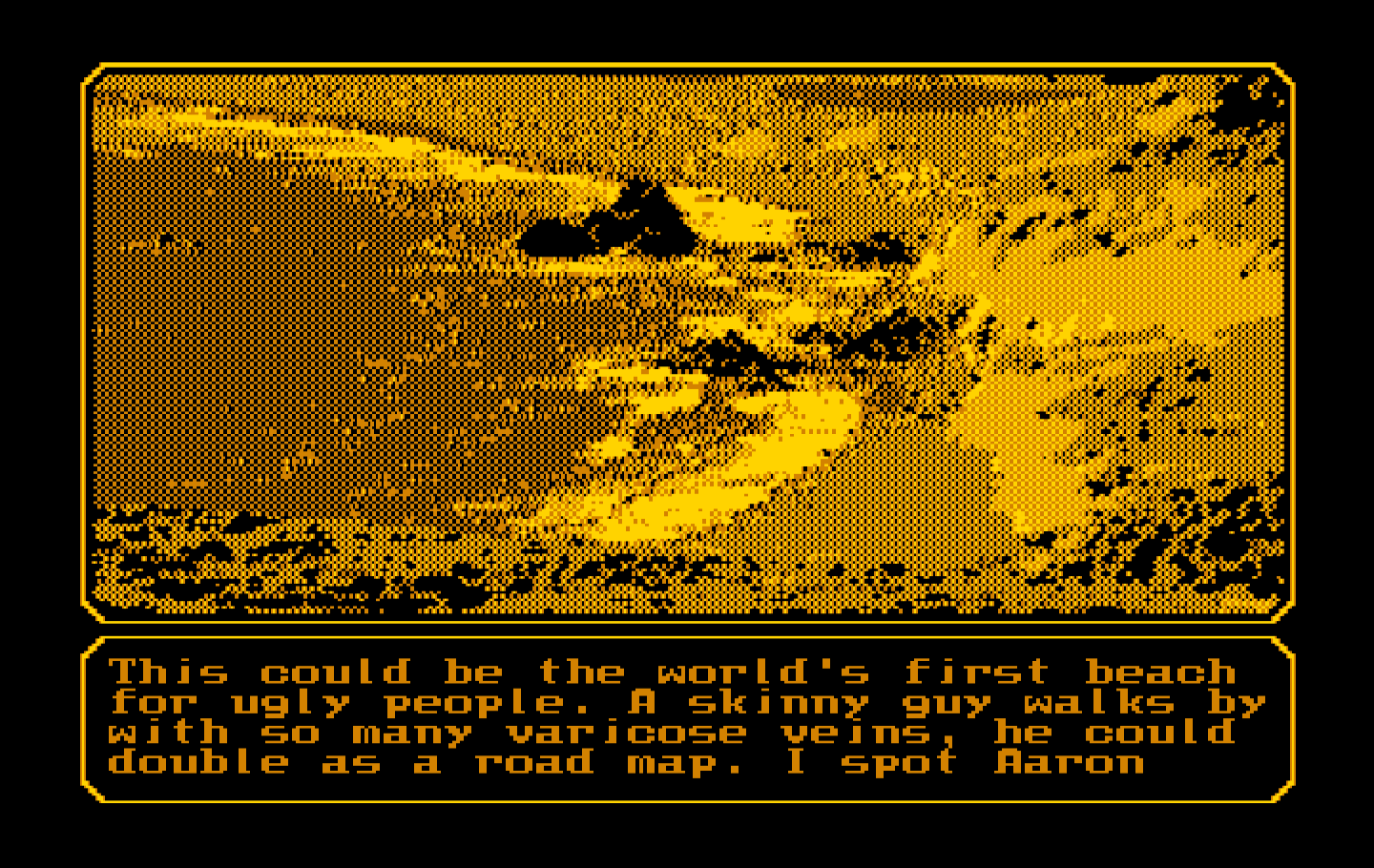 Mean Streets IBM PC/Compatibles Screenshot: Heading over to the beach now...