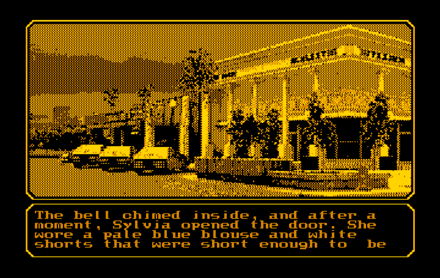Mean Streets IBM PC/Compatibles Screenshot: Each location begins with a description.