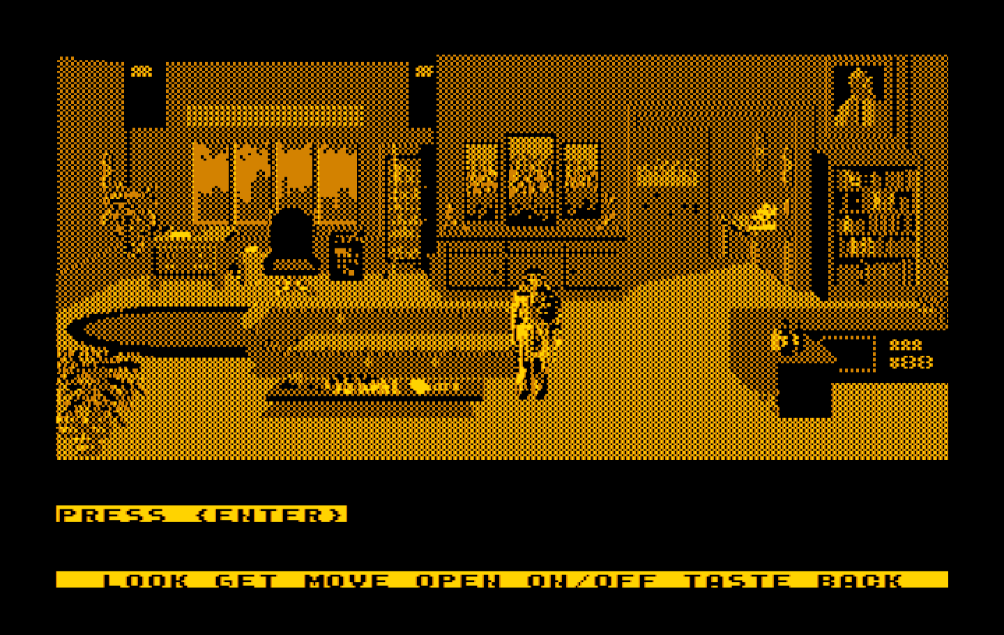 Mean Streets IBM PC/Compatibles Screenshot: Exploring an appartment.