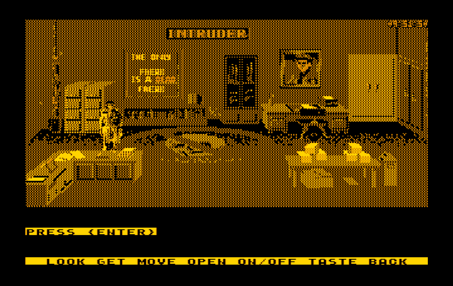 Mean Streets IBM PC/Compatibles Screenshot: Intruder alert! I need to disable the alarm...