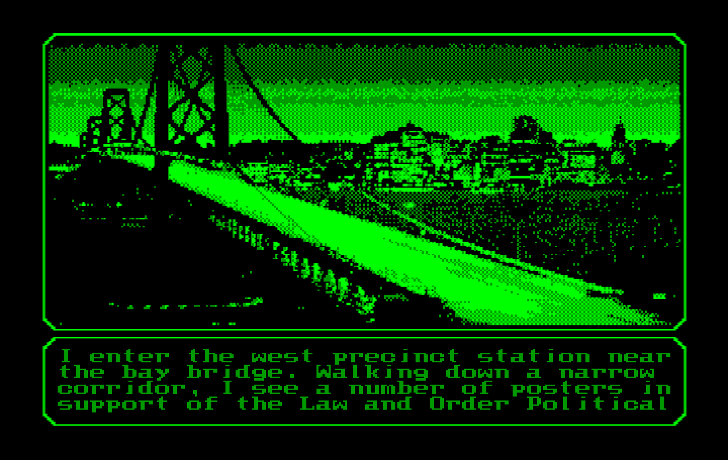 Mean Streets IBM PC/Compatibles Screenshot: Heading over to the bay bridge...