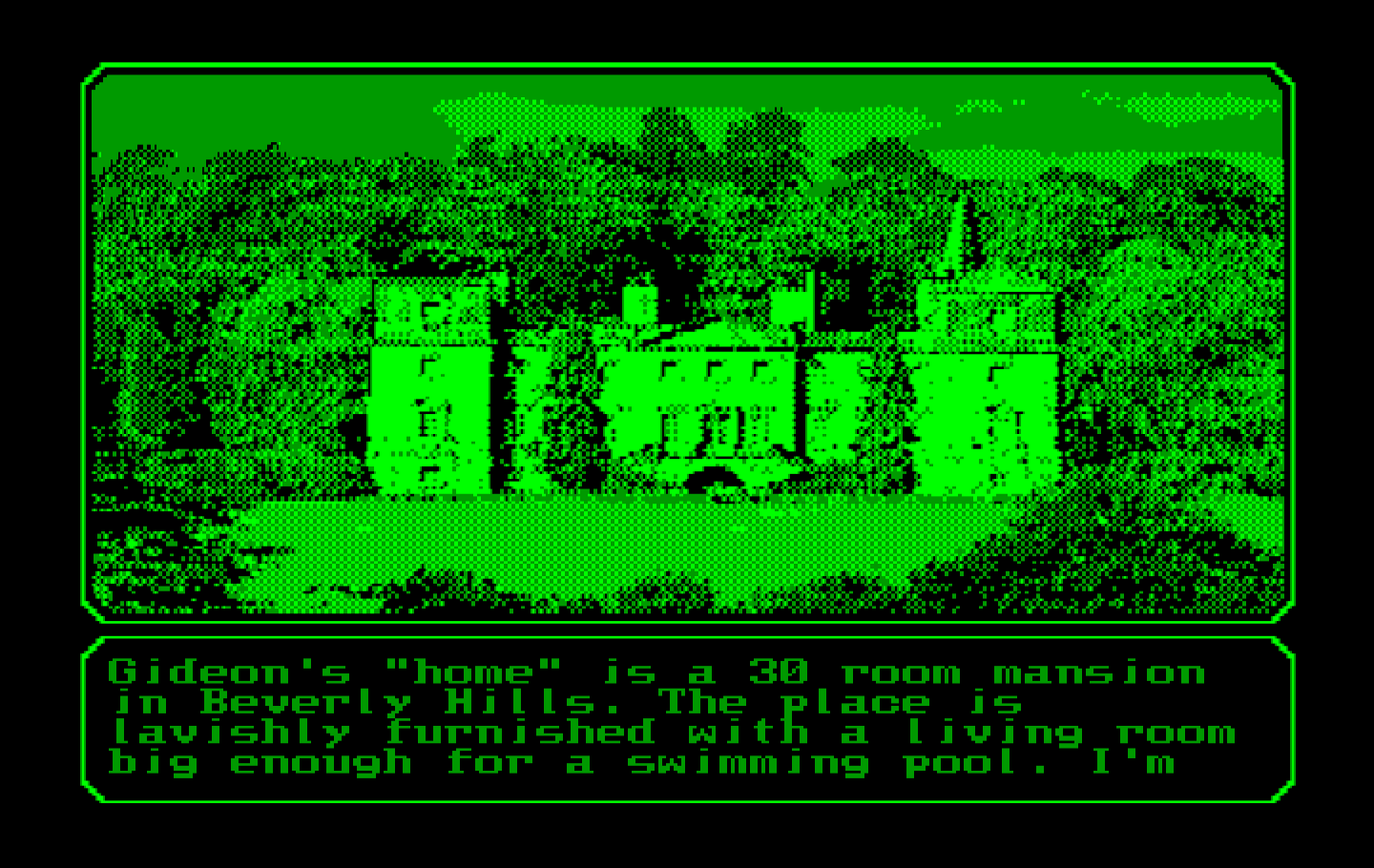 Mean Streets IBM PC/Compatibles Screenshot: Time to pay a visit to Gideon...