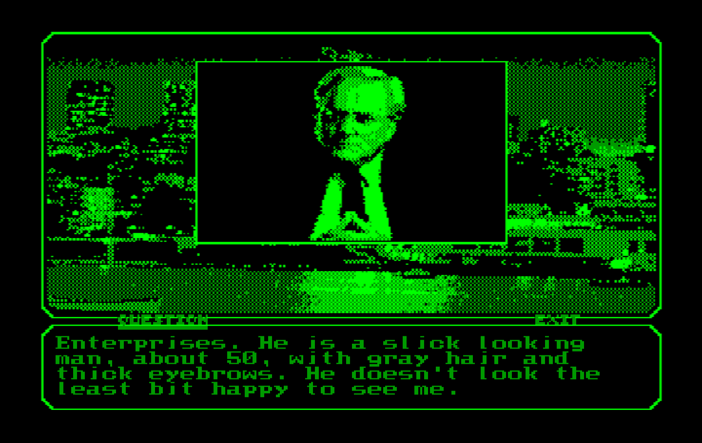 Mean Streets IBM PC/Compatibles Screenshot: Time to interrogate again...