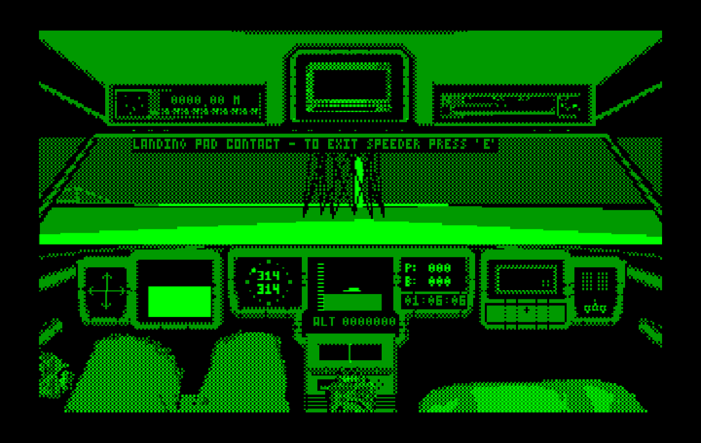 Mean Streets IBM PC/Compatibles Screenshot: I've landed the speeder...get out to go directly to the destination.