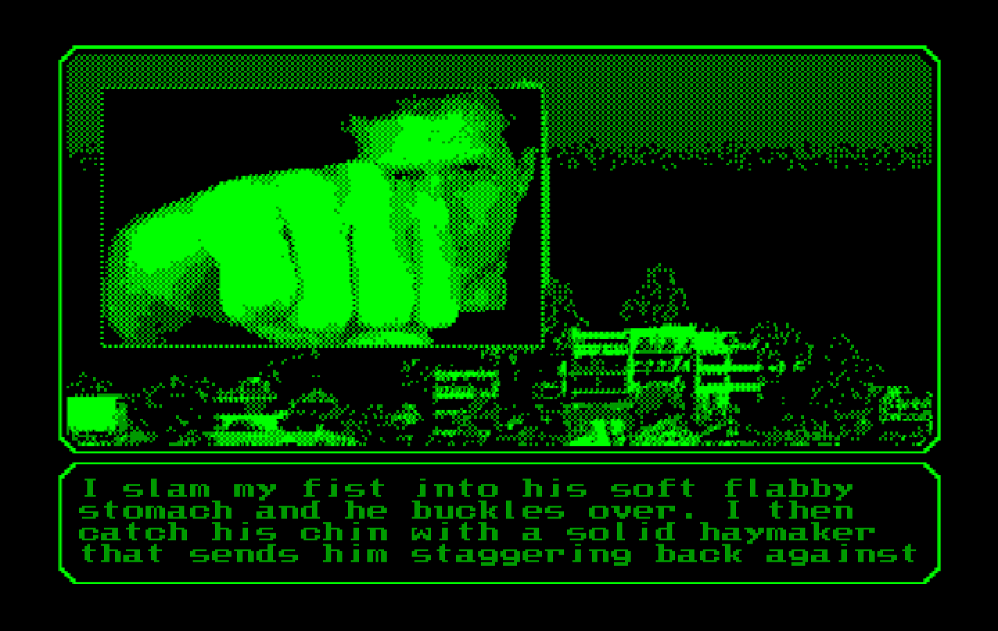 Mean Streets IBM PC/Compatibles Screenshot: You can sometimes threaten people to get information.