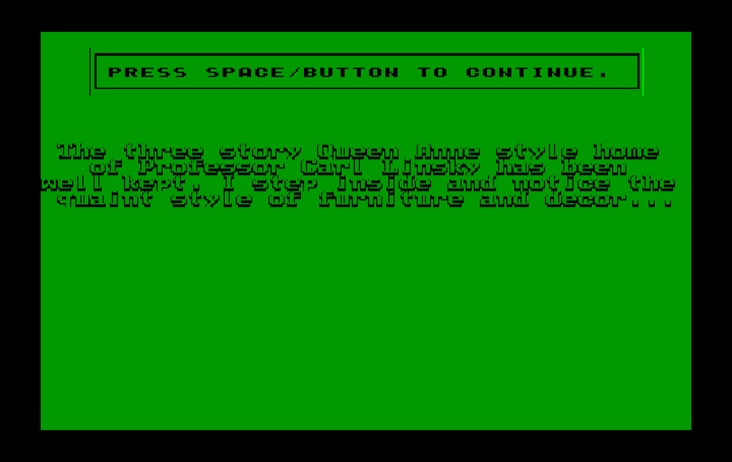 Mean Streets IBM PC/Compatibles Screenshot: Description of the next scene...