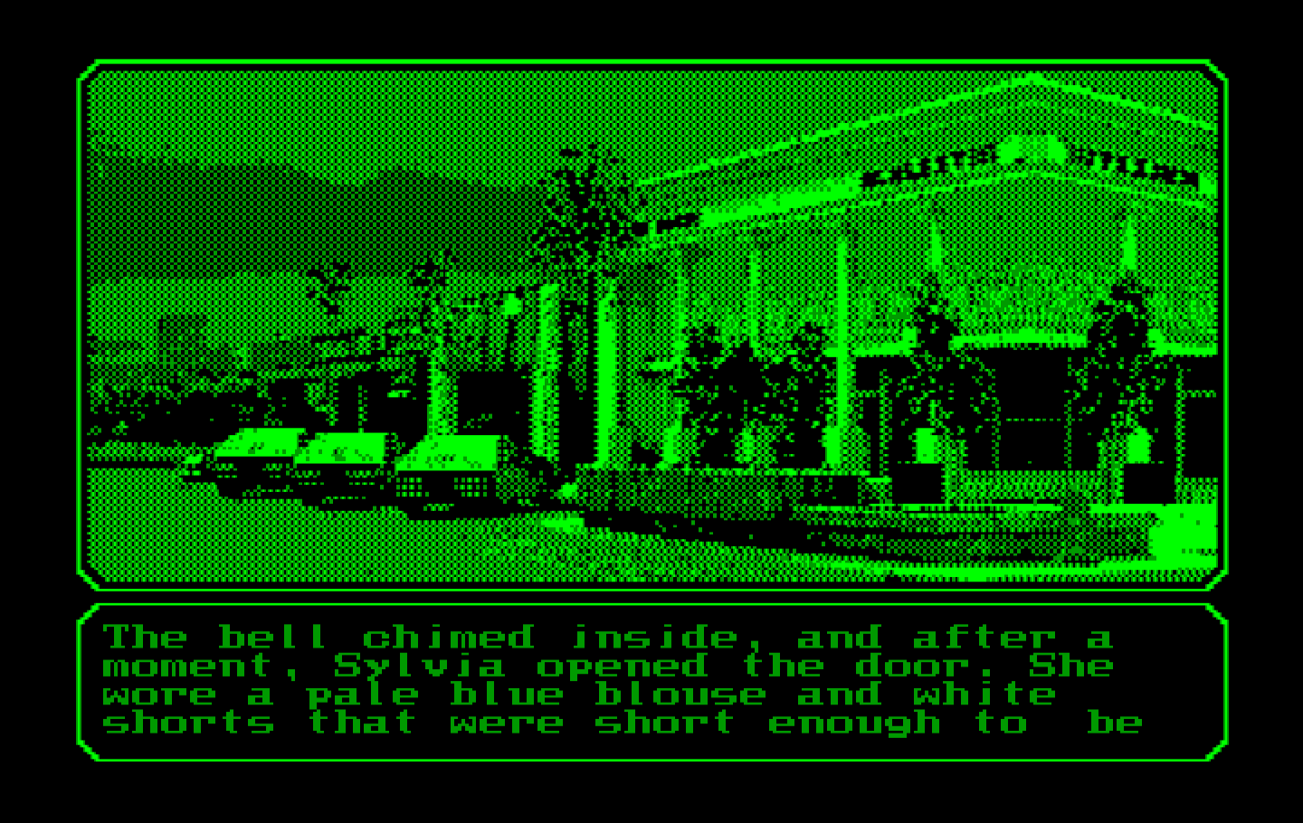 Mean Streets IBM PC/Compatibles Screenshot: Each location begins with a description.