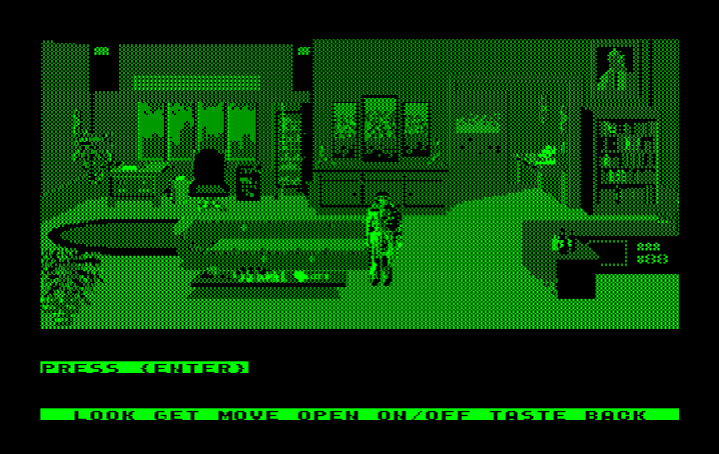 Mean Streets IBM PC/Compatibles Screenshot: Exploring an appartment.