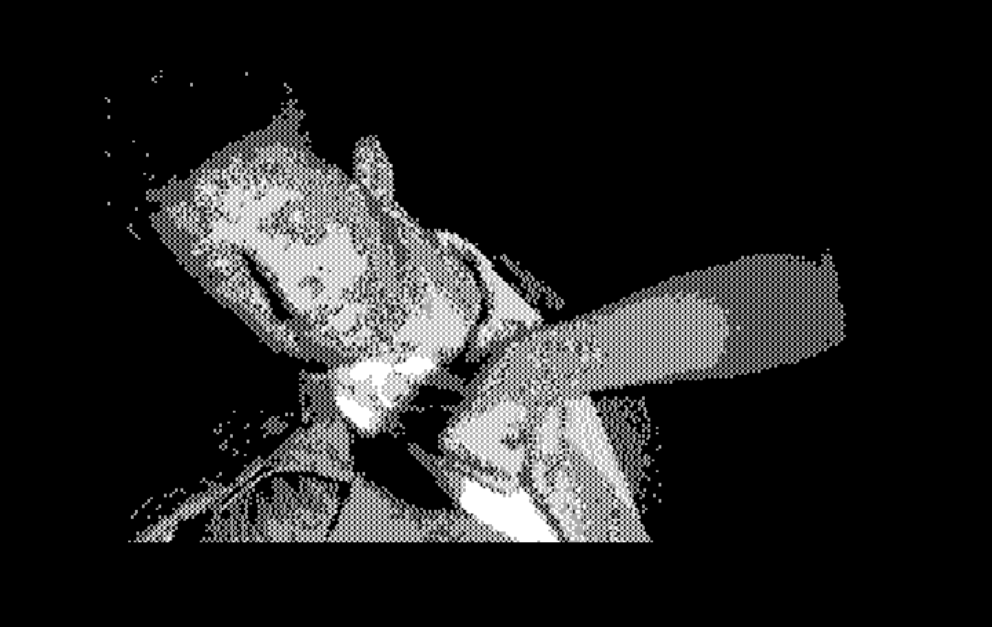 Mean Streets IBM PC/Compatibles Screenshot: Tex threatens the wrong guy!