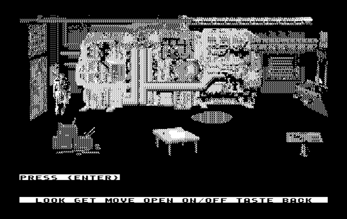 Mean Streets IBM PC/Compatibles Screenshot: I need to figure out a way to escape from this room.