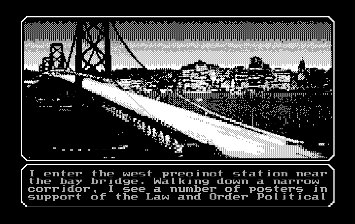 Mean Streets IBM PC/Compatibles Screenshot: Heading over to the bay bridge...