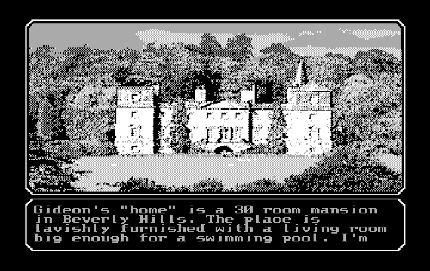 Mean Streets IBM PC/Compatibles Screenshot: Time to pay a visit to Gideon...