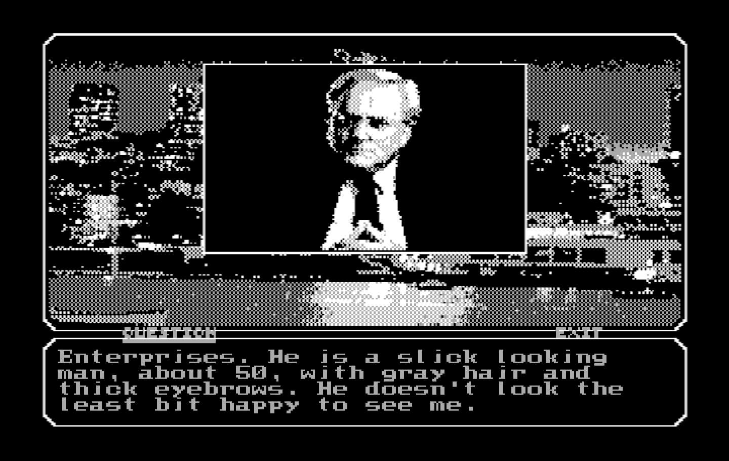 Mean Streets IBM PC/Compatibles Screenshot: Time to interrogate again...