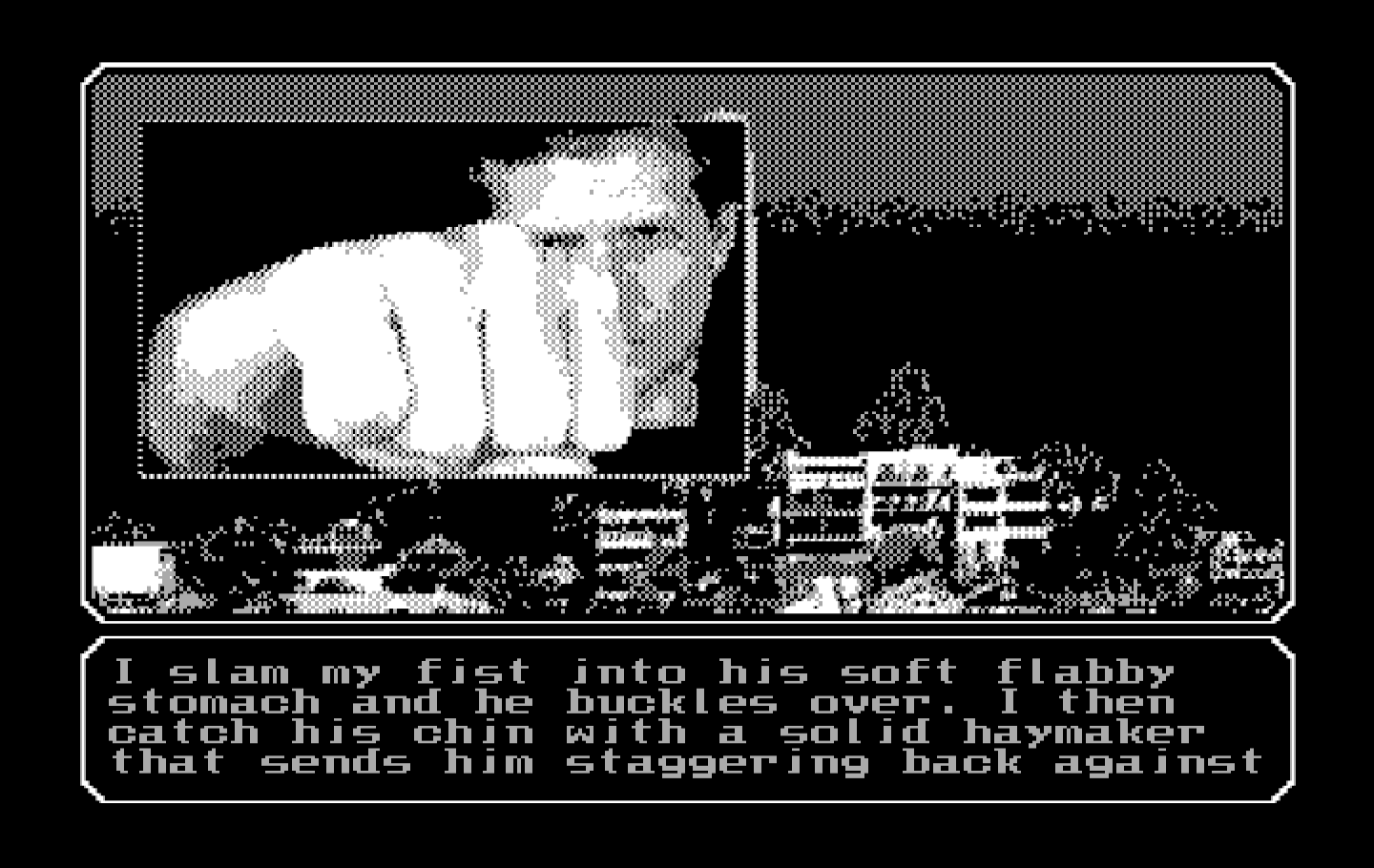 Mean Streets IBM PC/Compatibles Screenshot: You can sometimes threaten people to get information.