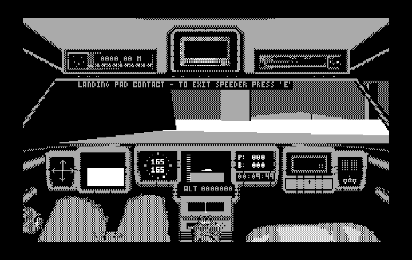 Mean Streets IBM PC/Compatibles Screenshot: Landed my speeder...