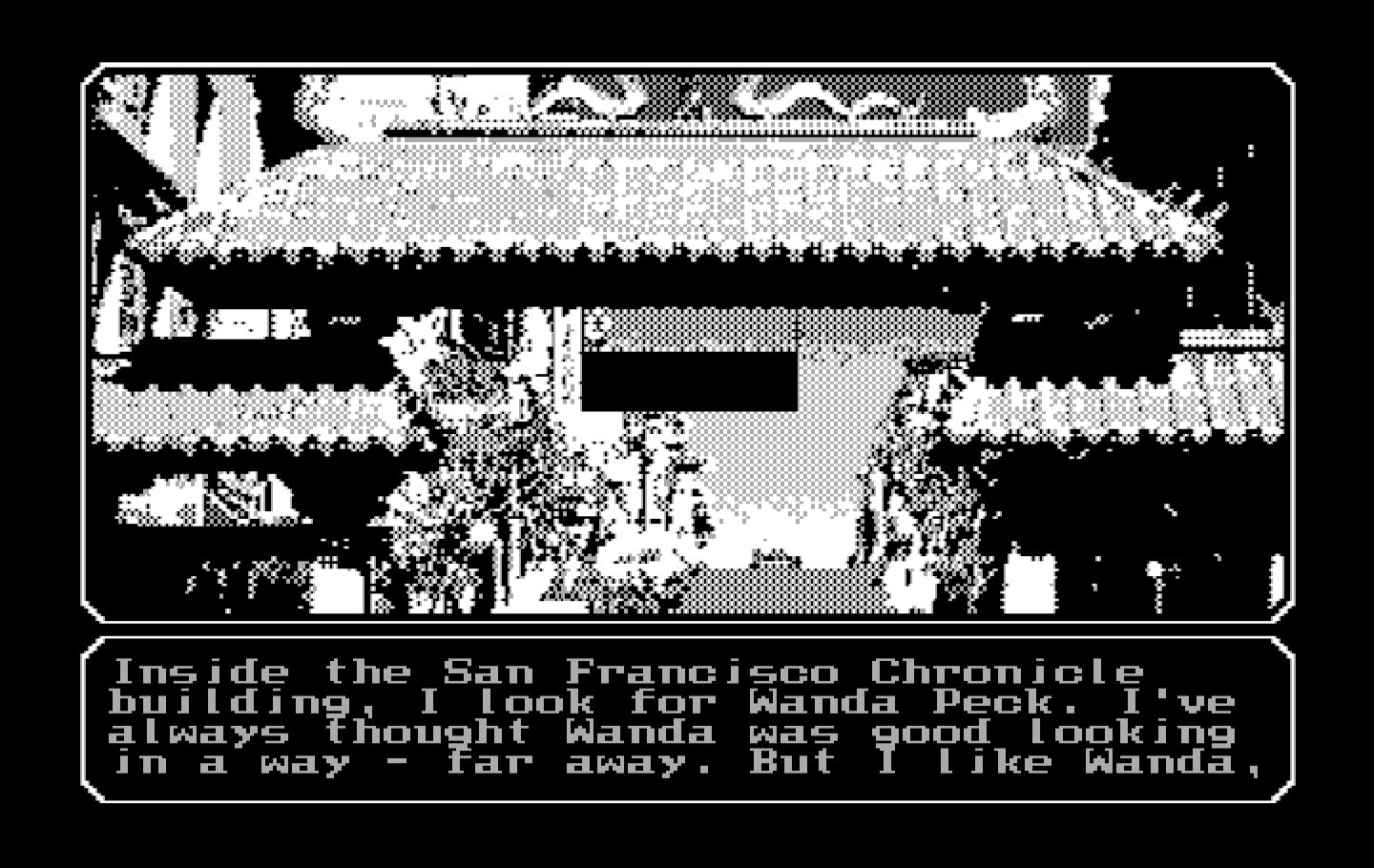 Mean Streets IBM PC/Compatibles Screenshot: Looking for Wanda Peck now...