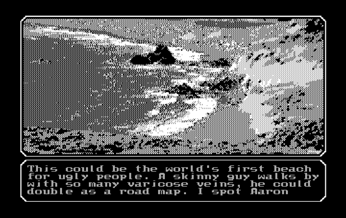 Mean Streets IBM PC/Compatibles Screenshot: Heading over to the beach now...