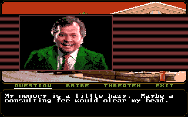 Mean Streets Amiga Screenshot: This guy needs to be bribed for details!