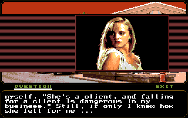 Mean Streets Amiga Screenshot: Time to talk with Sylvia.
