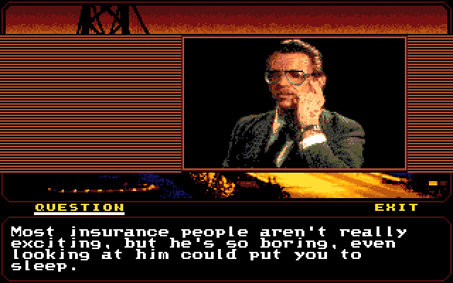 Mean Streets Amiga Screenshot: Another boring insurance salesman...