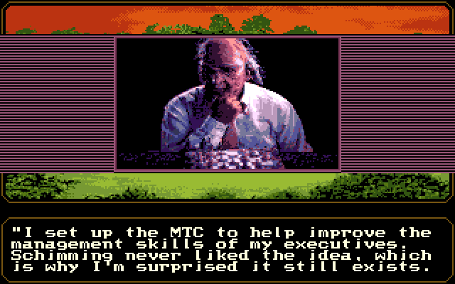 Mean Streets Amiga Screenshot: Learning about MTC.