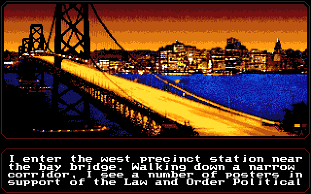 Mean Streets Amiga Screenshot: Heading over to the bay bridge...